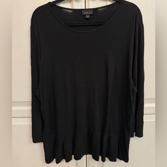 J. Jill Tops - J. Jill Women's Classic Black Long Sleeve Top with ruffle bottom. Size XL